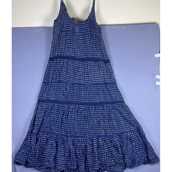 Free‎ People Midnight Dance Tiered Maxi Dress In Eclipse Combo Blue Womens XS - Picture 2 of 6